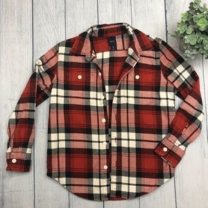 Gap heavy weight flannel red plaid Size 8
